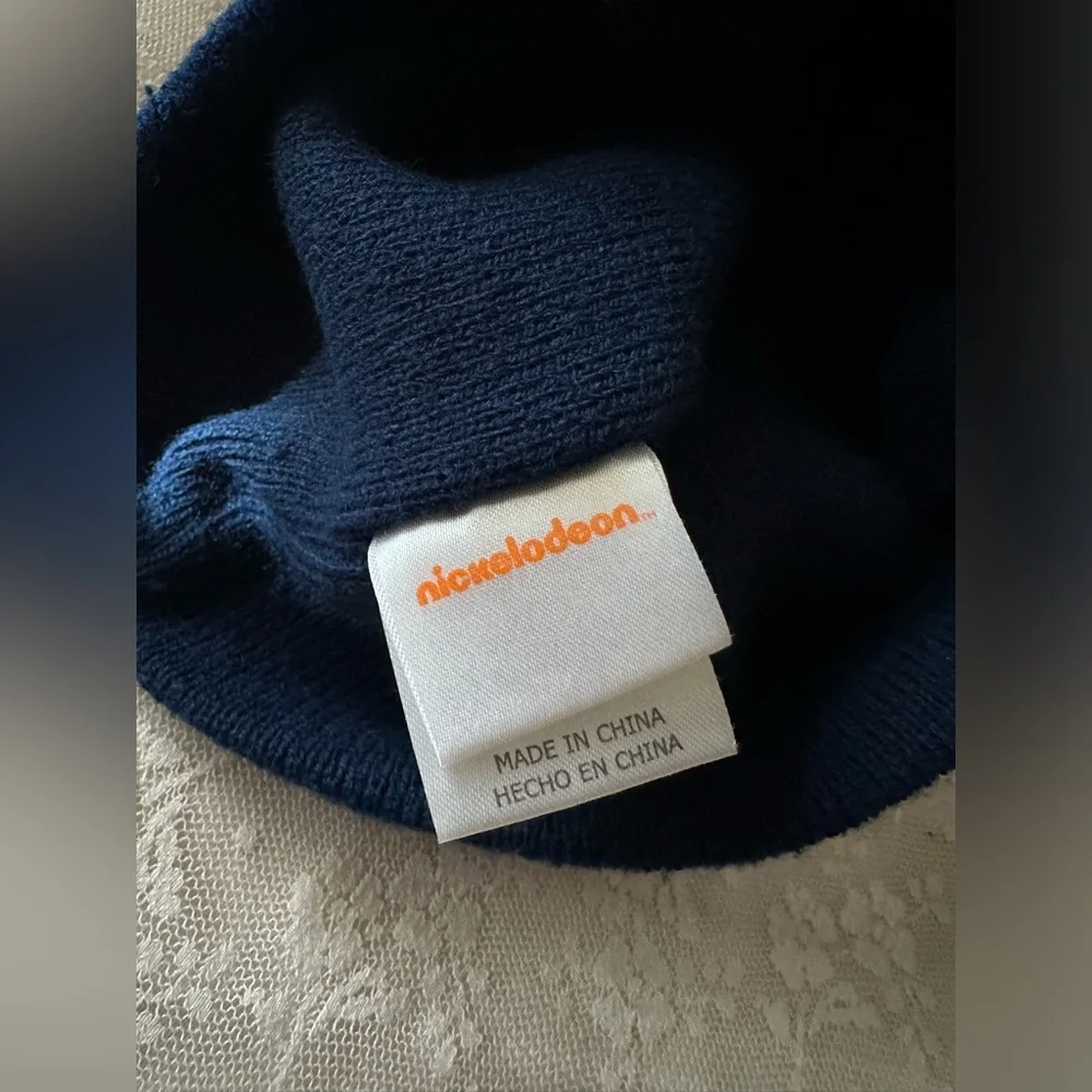 Nickelodeon Dark Blue Sponge Bob Knit Hat Youth Size